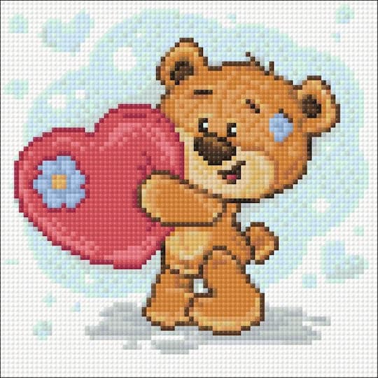 Crafting Spark Bear with a Heart Diamond Painting Kit Michaels